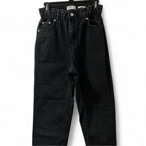 Bershka Black Relaxed Jeans with Matte Finish
